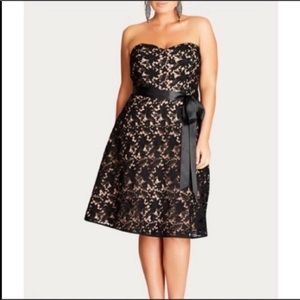 New City Chic Strapless Lace Dress
